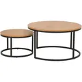 Mid.you Couchtisch Spiro, Schwarz, Wildeiche, Metall, Holzwerkstoff, Uni, rund, eckig, 80x45x80 cm, Wohnzimmer, Wohnzimmertische, Couchtische
