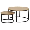 Hellin - Spiro Couchtisch Ø50 Cm, Set Mit 2 Stk., Eiche.