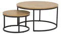 Satztisch 2-tlg schwarz Metall Couchtisch Wohnzimmertisch Wildeiche-Look Spiro
