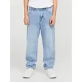 Jack & Jones Junior Relax-fit-Jeans JJICHRIS sitzt bequem und ist ideal für den Alltag Abriebeffekte, modisch, relaxed fit, Denim blau 140