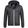 Höhenhorn Regenjacke Rigi Herren Regen Jacke für Männer Outdoor Freizeitjacke mit Kapuze leichtes Eigengewicht, Atmungsaktiv schwarz S