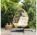 HOME DELUXE Hängesessel faltbar LOMA - 86 x 118 x 72 cm, inkl. Gestell und Auflagen, Gartenliege, Hollywoodschaukel