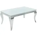 riess-ambiente Couchtisch, Silber, Weiß, Glas, Metall, Rechteckig,Rechteckig, 100x45x60 cm, Wohnzimmer, Wohnzimmertische, Couchtische