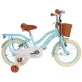 16 Zoll Kinderfahrrad Mädchenfahrrad Berlin Bike ab 4 Jahren - Fahrrad für Mädchen - Inklusive Stützräder - Blau