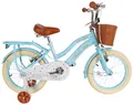 Berlin Bike Harmony 16 Zoll Mädchenfahrrad, Prinzessinnen Fahrrad mit Korb, Stützrädern und verstellbarem Sattel und Lenker, Fahrrad für Mädchen