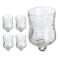 Glasaufsatz 5er Set für Kerzenleuchter | 7x10cm Glasgefäß | Crackle Design | Windlichtaufsatz Teelichthalter Leuchteraufsatz für Kerzen und Teelichter (5 x Glasaufsatz)