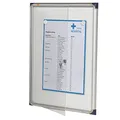 Nobo Schaukasten extra flach mit Glasfront verschließbar magnethaftend Stahl 4 x A4 550 x 50 x 735 mm