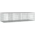 vidaXL Kleintierkäfig Kaninchenkäfig 4 Paneele 217x79x54 cm Verzinktes Eisen Außenkäfig Meer silberfarben