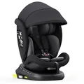 XOMAX Autokindersitz Liana, bis: 12, ab: 0 kg, bis: 36 kg, (Liana), Kindersitz drehbar 360°, 0-12 Jahre, Haltegurt-Alarmfunktion, i-Size grau|schwarz