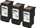vhbw 3x Tintenpatronen kompatibel mit Canon Pixma TS3151, TS3150, TR4551, TR4550, TS305, TS304, TS302, TS205 Drucker - Schwarz (Wiederaufgefüllt)