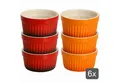 Koopman Ofenschale Ofenformen Dessertschalen Keramikschalen 6tlg, Keramik, (6-St), Keramik, Hitzebeständig, Ø9cm, 3x Rot + 3x Orange, Spülmaschinenfest