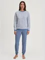 CALIDA Schlafanzug Soft Dreams (2 tlg) Ringel-Design, warm, weich, Frottee-Qualität, Cotton-Mix