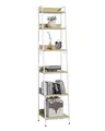Woltu Standregal, 1-tlg., mit 6 Ebenen, mit 4 Haken, aus MDF Metall