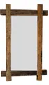 Wandspiegel mit Natur Rahmen (altes Holz) - eckig - 90x55 cm