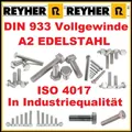 10 STÜCK M8 x 20mm Sechskantschraube DIN 933 ISO 4017 Edelstahl A2 Vollgewinde
