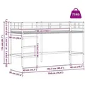 vidaXL Kinderloftbett Schwarz 90 x 190 cm Metall