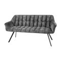 riess-ambiente Sitzbank PAPILLON - 165cm champagner beige mit Lehnen schwarzes Metallgestell Esszimmer
