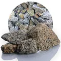 Schicker Mineral Granit Ziersplitt gelb-grau 25 kg, ideal zur Gartengestaltung, bunter Granit Naturstein, Splitt, robust, witterungsbeständig, Steingarten, Weg- und Terrassengestaltung (50-150 mm)
