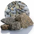 Granit Ziersplitt 60-120 mm 25 kg gelb-grau Granitsplitt Splitt Kies Zierkies