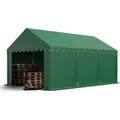 Lagerzelt 4x6 M Industriezelt Unterstand Pvc Plane 750 N Dunkelgrün Mit Bodenrahmen Und Dachverstärkung - Toolport