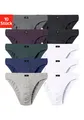 H.I.S Slip "Herren Minislip", (Packung, 10 St.), in Baumwoll-Mix, Gr. 3 (XS), weiß, grau-meliert, blau, blau-grün, aubergine, anthrazit, schwarz
