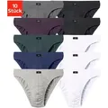 Slip H.I.S "Herren Minislip", Herren, Gr. 3 (XS), bunt (weiß, grau, meliert, blau, blau, grün, aubergine, anthrazit, schwarz), Jersey, Obermaterial: 95% Baumwolle, 5% Elasthan, unifarben, körpernah, Unterhosen, in Baumwoll-Mix