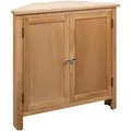 vidaXL Eckschrank 80x33,5x78 cm Massivholz Eiche 247039