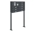 AL Briefkastensysteme Standbriefkasten 8 Fach Premium Briefkasten A4 in RAL 7016 Anthrazit Grau wetterfest
