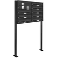 8er Premium Standbriefkasten mit Klingel RAL 7016 Postkasten Ständer 2x4