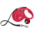 flexi® Classic S | 5m Gurt Roll-Leine für kleine Hunde bis 15 kg | Rot | ausziehbare Hundeleine | Gewicht 200.1 gr | Maße 10 x 16.5 cm