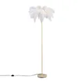 Qazqa Stehlampe Peahen, ohne Leuchtmittel, Warmweiß, QAZQA Stehlampe, e14, Beige, Stahl, Art Deco