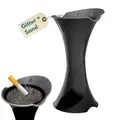 Standaschenbecher für Draußen Aschenbecher Outdoor Wetterfest Stand Aschenbecher für Draussen Standascher Säulenascher für Terrassen Balkone Stehaschenbecher Schwarz