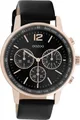 OOZOO Quarzuhr Oozoo Damen Armbanduhr schwarz Analog, (Analoguhr), Damenuhr rund, groß (ca. 42mm) Lederarmband, Casual-Style