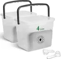 Novaliv Aufbewahrungsbox 30548-30951-2x (2 St), Novaliv 2x Waschmittelbox mit Deckel 4 Liter Transparent und Dosierlöf