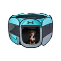 petigi Welpenauslauf XL, 115x115x65 cm, Welpenlaufstall, Gehege für Hunde, Hasen, Meerschweinchen, Katzen, 8-eckig, pflegeleicht, Farbe: Grün