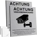 Videoüberwachung Schild Aluminium Datenschutz Warnschild 15x15cm 2 Stück