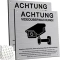 Professionelles Videoüberwachung Schild 2x 15x15cm - Wetterbeständig, Aluminium