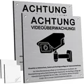 Achtung Videoüberwachung Schild Aluminium Warnzeichen 15x15cm Kunststoff