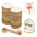 Holzscheiben mit Loch zum Basteln 5cm Runde Holzscheiben Klein Holzanhänger Rund zum Bemalen mit Loch für DIY Handwerk 50 STK