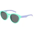 Polaroid PLD 8019/S Kinder-Sonnenbrille Vollrand Rund Kunststoff-Gestell, Blau