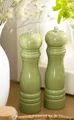 2tlg. Salz/Pfeffermühle grün Shabby Vintage Landhaus salt pepper mill Holz green