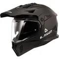 LS2 Motocrosshelm MX702 Pioneer II Solid Motocross Helm, vorbereitet für Kommunikationssystem,Notfallsystem-Polsterung (EQ schwarz M (57/58)