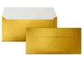 100 Gold-Metallic Brief-Umschläge DIN Lang - 11 x 22 cm - Haftklebung - glänz...