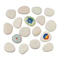 Relaxdays Steine zum Bemalen, Flache Dekosteine, 2 kg XL Malsteine, Bastelsteine Kinder & Erwachsene, 8–11 cm, hellgrau
