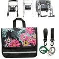 SENOIRI multifunktionale Tasche für Rollstühle UNTER DEM SITZ Rollstuhltasche Passt für Rollstühle, Rollatoren, Gehhilfen und Krankenbetten. (4U - Blumen)