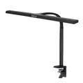 FeinTech Schreibtischlampe klemmbar 80 cm LED dimmbar Screenbar mit extra großer Leuchtfläche für ein schreibtischfüllendes Licht, LTL00321E Schwarz