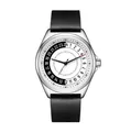 Svalbard FOLLOWER GA19 Swiss Quarz Stahl Weib Schwarz Leder 24H Herren Uhr