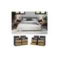 Vicco Nachttisch 2er Set Monty, 39,6 x 59,1 cm, Anthrazit Eiche, 2 Schubfächer