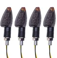 SFONIA 4 Stück Motorrad Blinker Licht, 12V 14LED Blinkerleuchten, E Geprüft Wasserdicht Universal Scooter Quad Cruiser Off Road (Rauch)