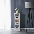 CARO-Möbel Kommode, Weiß, Holz, Paulownia, Vintage, 29x91x27 cm, Wohnzimmer, Kommoden & Sideboards, Kommoden